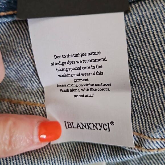 BLANK NYC The Madison Crop Distressed Destroyed Jeans Good Vibrations 28 - Picture 8 of 11